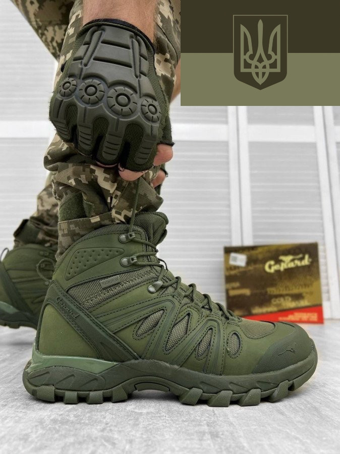 Тактичні черевики олива Літні тактичні черевики Gepard Scorpion Тактичні берці Ботінки  олива високі ЗСУ Армійське взуття олива