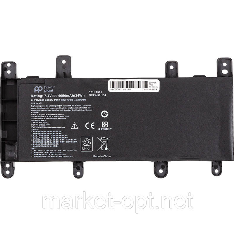 Акумулятор PowerPlant для ноутбуків ASUS X756UW (C21N1515) 7.4V 4650mAh, фото 1