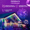 Гірлянда вулична бахрома 100 LED світлодіодна 3 метри білий провід 18 ниток, фото 4