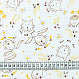 Тканина фланель дитяча для дитячої постільної білизни пелюшок дитячого одягу котики кролики, фото 3