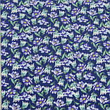Тканина фланель для сорочок піжам халатів квіти фіолетові, фото 2