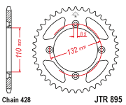 Мотозірка задня JTR895.49 KTM 85 SX,Husqvarna 85 TC, фото 1