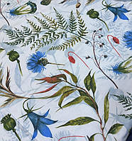 Ткань фланель начос набивная 240 см полевые цветы васильки для постельного белья