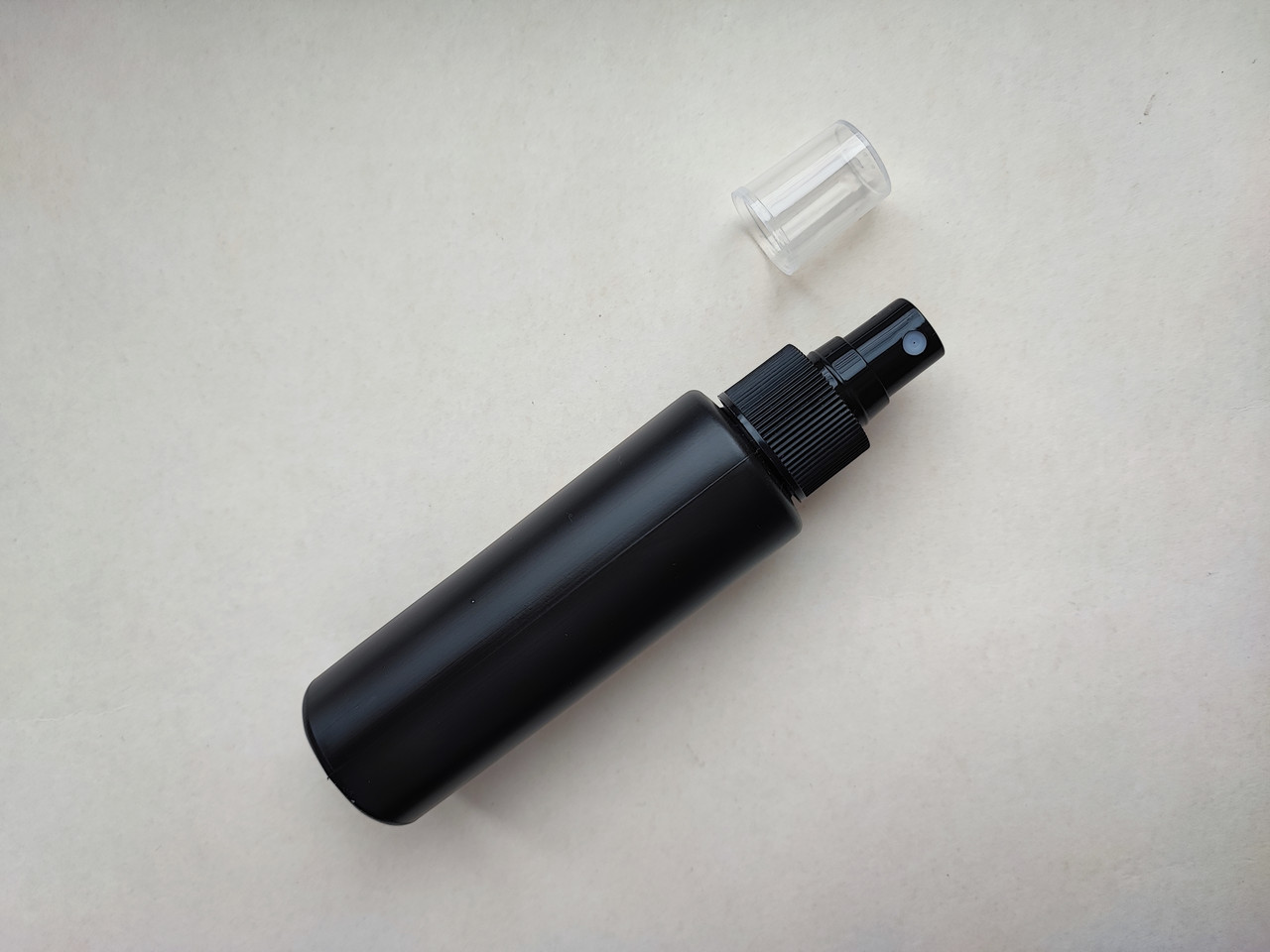100 мл/24мм флакон Циліндр чорний Поліетилен HDPE з чорним спреєм 24 мм, пляшка пластикова, тестер, атомайзер