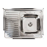 Мойка кухонная из нержавеющей стали Platinum 8060 R ПОЛИРОВКА (0,7/160 мм)