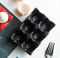 Подставка для яиц на 6 ячеек Пасха 6745 3.2х9.5х14.5 см черная a