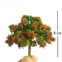 Декоративные деревья высокие от 8 см до 12 см для флорариума, мини-сада, минкроланшафта, диорам, моделизма Красное