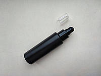 100мл/24мм флакон ЦИЛИНДР черный Полиэтилен HDPE с кремовым черным дозатором 24/410, пластиковый, атомайзер