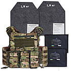 Плитоноска з плитами 2 клас + баліст. пакет 2ARMOR ДСТУ 8782:2018 Cordura 1000D зі швидким скиданням MultiCam, фото 3