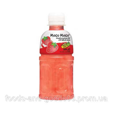 Негазований напій з кокосовим желе Могу / Mogu Mogu Strawberry nata de coco 320ml 🍓