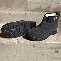 Ботинки мужские утепленные на застежке 43 размер, меховые бурки, обувь рабочие ботинки. YN-652 Цвет: серый sss