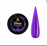 Будівельний гель вітражний F.O.X Vitrage Builder gel Violet, 15 ml