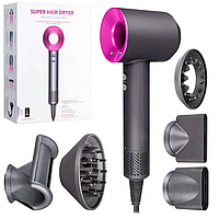 Фен для волосся Super Hair Dryer з функцією швидкого сушіння та насадкою концентратор