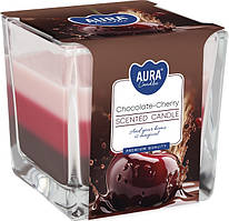 Свічка ароматизована триколірна Шоколад-вишня 8 см (80-104)