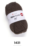 Нитки пряжа для в"язання напіввовна з альпакою ALPINE ALPACA Альпіне Альпака YarnYart ЯрнАрт №  1431 - коричневий