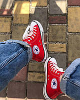 Высокие красные кеды converse all star 36-41 размера унисекс