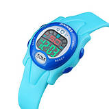 Спортивний цифровий дитячий водонепроникний (50м) годинник Skmei 1478LTBU Light-Blue, фото 4
