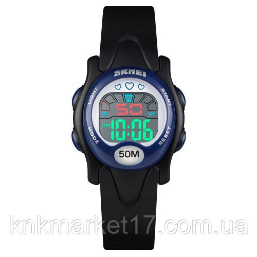 Спортивний цифровий дитячий водонепроникний (50м) годинник Skmei 1478BK Black, фото 1