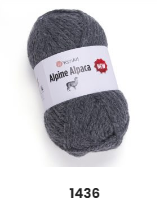 Нитки пряжа для в"язання напіввовна з альпакою ALPINE ALPACA Альпіне Альпака YarnYart ЯрнАрт №  1436 - т. сірий