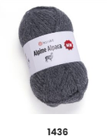 Нитки пряжа для вязания полушерсть с альпакой ALPINE ALPACA Альпине Альпака YarnYart ЯрнАрт № 1436 - т. серый