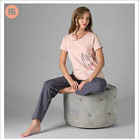 Стильна зручна та якісна піжама для сну та відпочинку Rubina homewear футболка та штани розмір XL