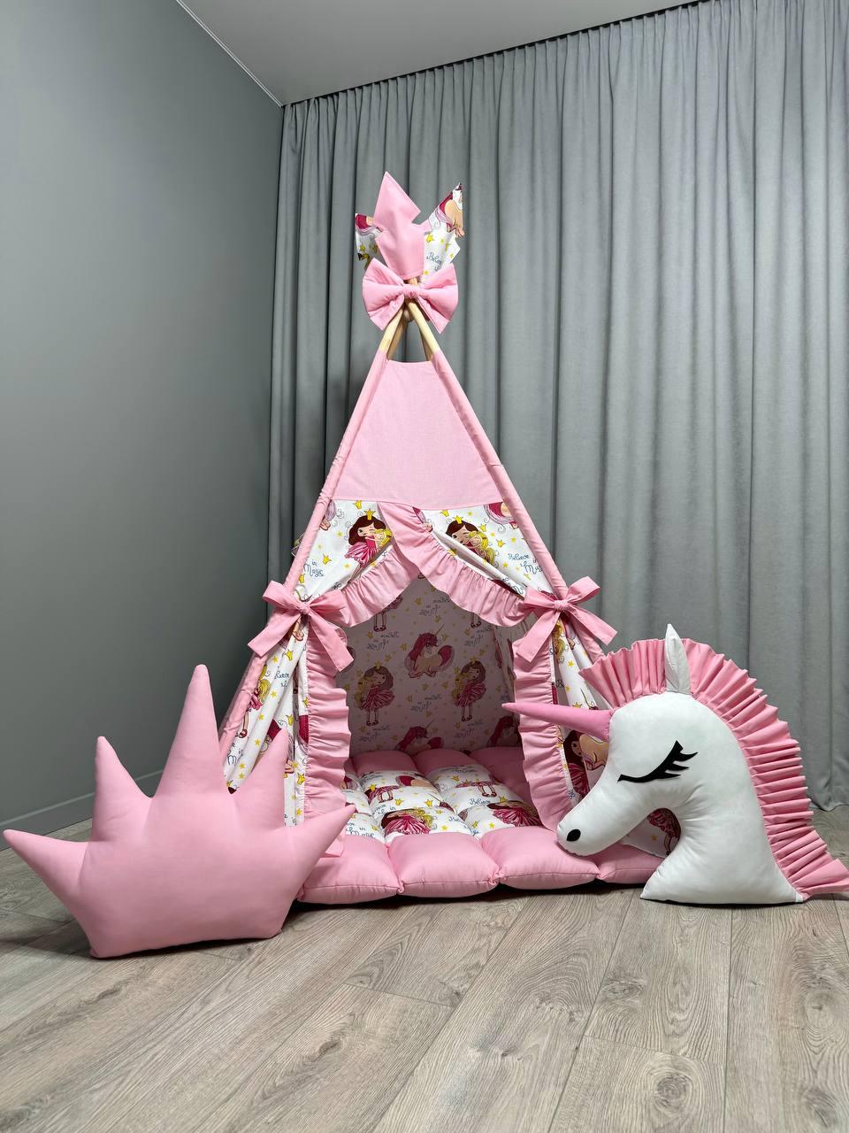 Вігвам Магія БОНБОН Повний комплект, вігвам для дівчинки, вігвам для дітей, дитячий вігвам, дитячий будиночок, дитяча палатка, фото 1