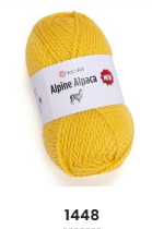 Нитки пряжа для в"язання напіввовна з альпакою ALPINE ALPACA Альпіне Альпака YarnYart ЯрнАрт №  1448 - жовтий
