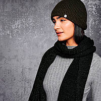 Комплект шапка + шарф для женщины Esmara 387705 56,57,58,M-L Черный