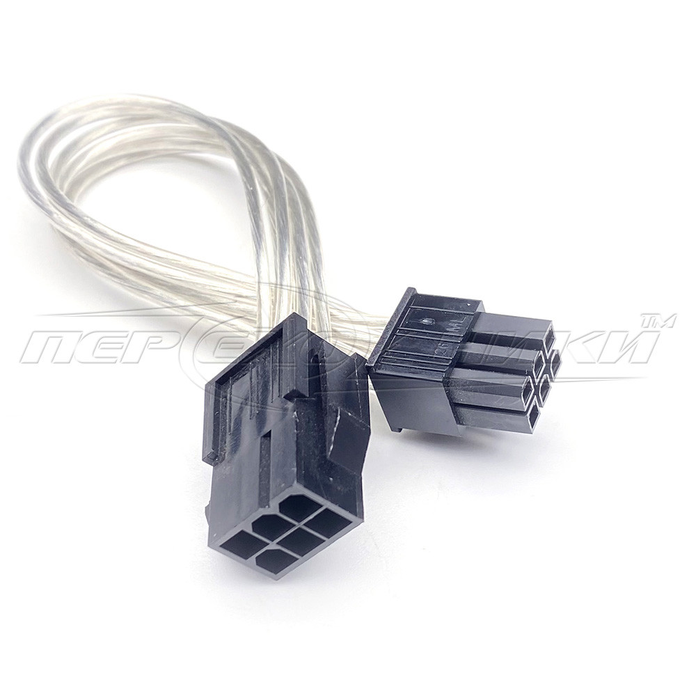 Кабель - перехідник для живлення відеокарти 6 pin на 6 pin, 18 см