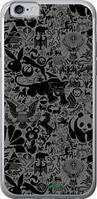 Чехол на iPhone 6s Чёрно-серый стикер бомбинг "2432u-90-10746"