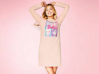 Ночная рубашка хлопковая з принтом для женщины Esmara Barbie 369994 M Розовый