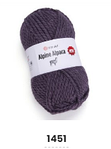 Нитки пряжа для в"язання напіввовна з альпакою ALPINE ALPACA Альпіне Альпака YarnYart ЯрнАрт №  1451 - фіолет