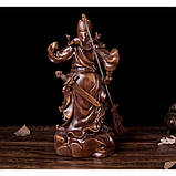 Статуетка сувенір інтер'єрна Гуань Гун з алебардою (h-37 см), статуетка декор на стіл, фото 3