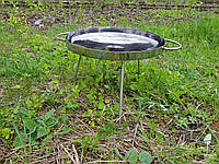 Сковорода туристическая из нержавеющей стали с крышкой (40 см)