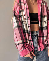 Рубашка женская теплая в клетку кашемир 42-46 универс (6цв) "MINIMAL" недорого от прямого поставщика