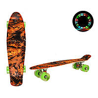 Toys Дитячий скейт, пінні борд 22" SC20501 (RL7T) Lava, PU колеса зі світлом, дека 56 * 15 cm