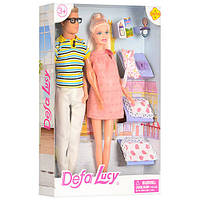 Toys Лялька DEFA сім'я 8349, 29 см (зйомлена) і фігурка чоловіка 30 см, пупс, аксесуари