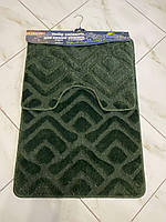 Набір килимків для ванної кімнати Dariana, розмір 55*80 (2 одиниці), колір зелений