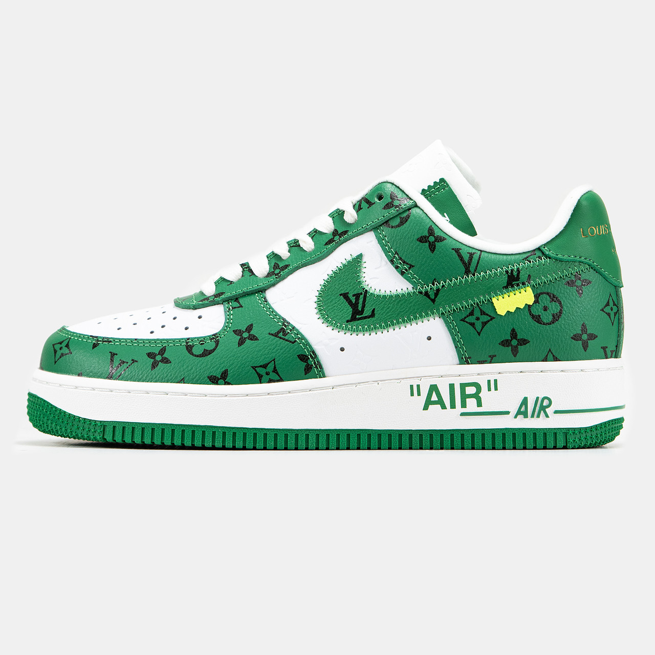 Кросівки чоловічі зелені Nike Air Force 1 Low By Virgil Abloh White Green x Louis Vuitton (14894)