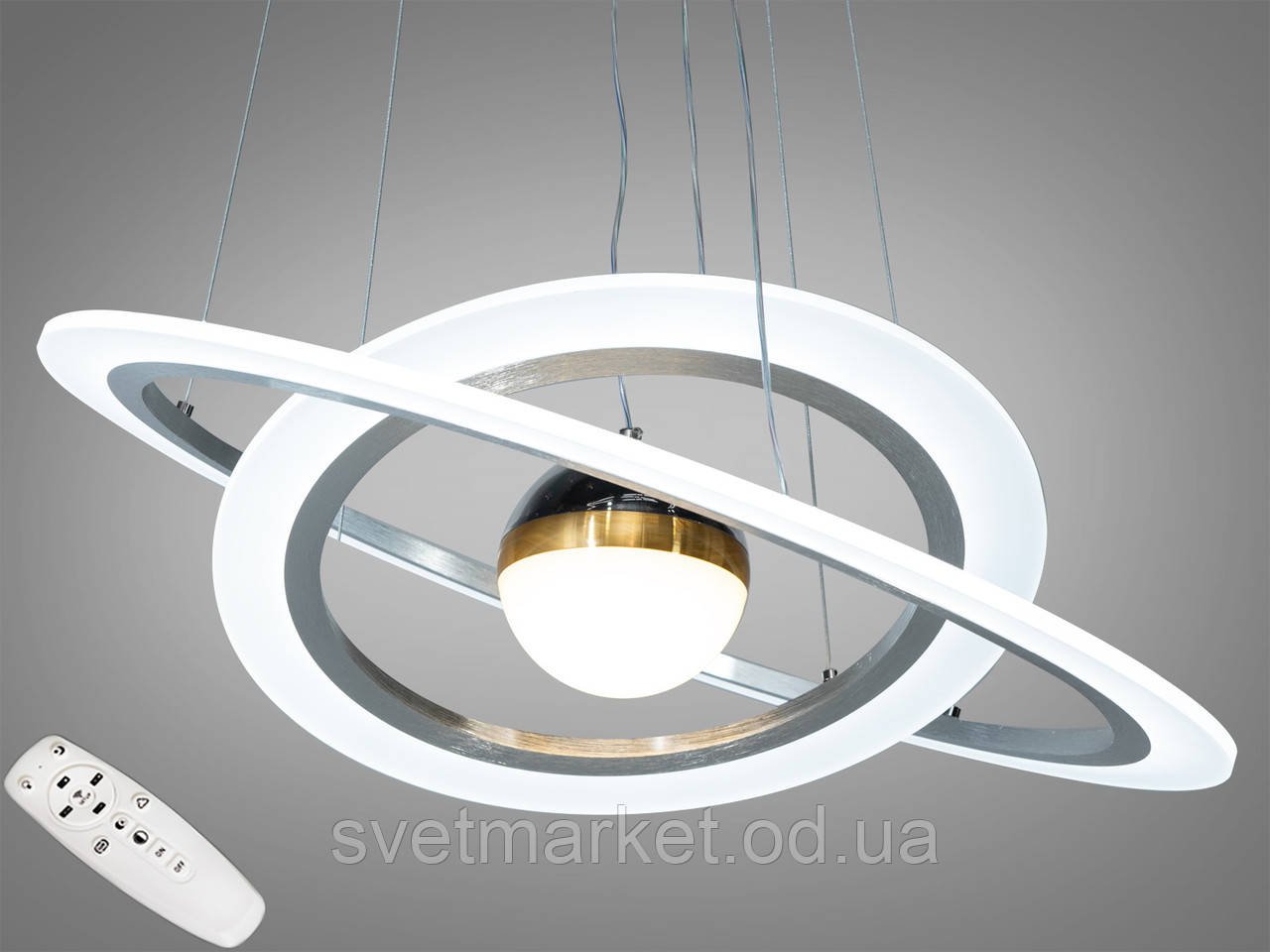 Світлодіодна люстра з додатковою підсвіткою 2391-600+400NEW HR, фото 1