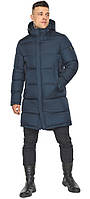 Длинная тёмно-синяя мужская куртка с манжетами модель 59883