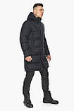 Чоловіча чорна куртка з коміром-стійкою модель 59883, фото 6