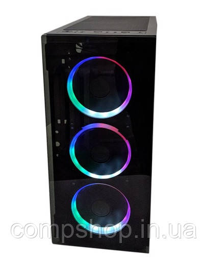 Корпус Midi-Tower без БЖ  GOLDEN FIELD PHANTOM-9 (1099B) (гартоване скло, без вентиляторів (8-опційно),, фото 1
