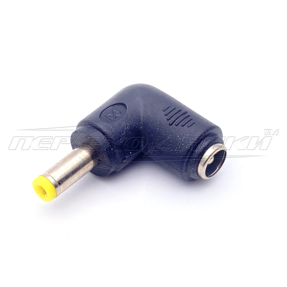 Перехідник живлення DC штекер 4.8x1.7 мм — гніздо 5.5х2.1 мм, кут