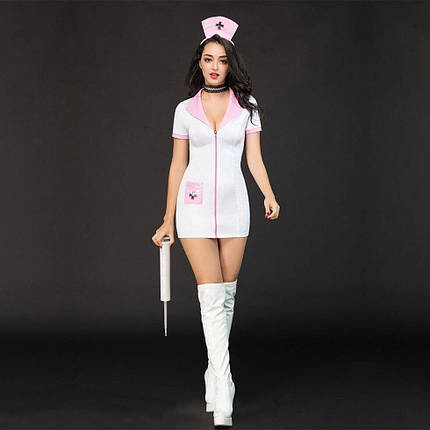 Еротичний костюм медсестри "Сексуальна Ніколетта" One Size White, фото 1