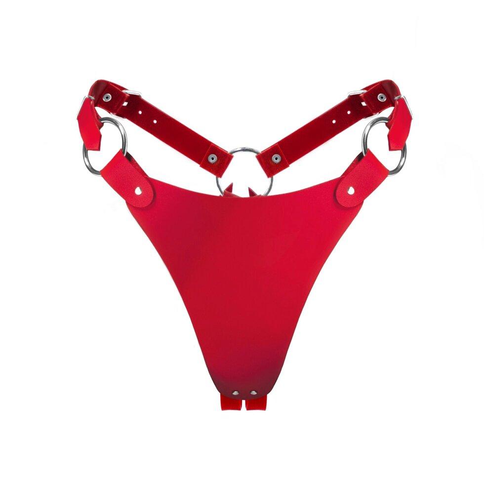 Трусики із натуральної шкіри Feral Feelings - String Bikini Red