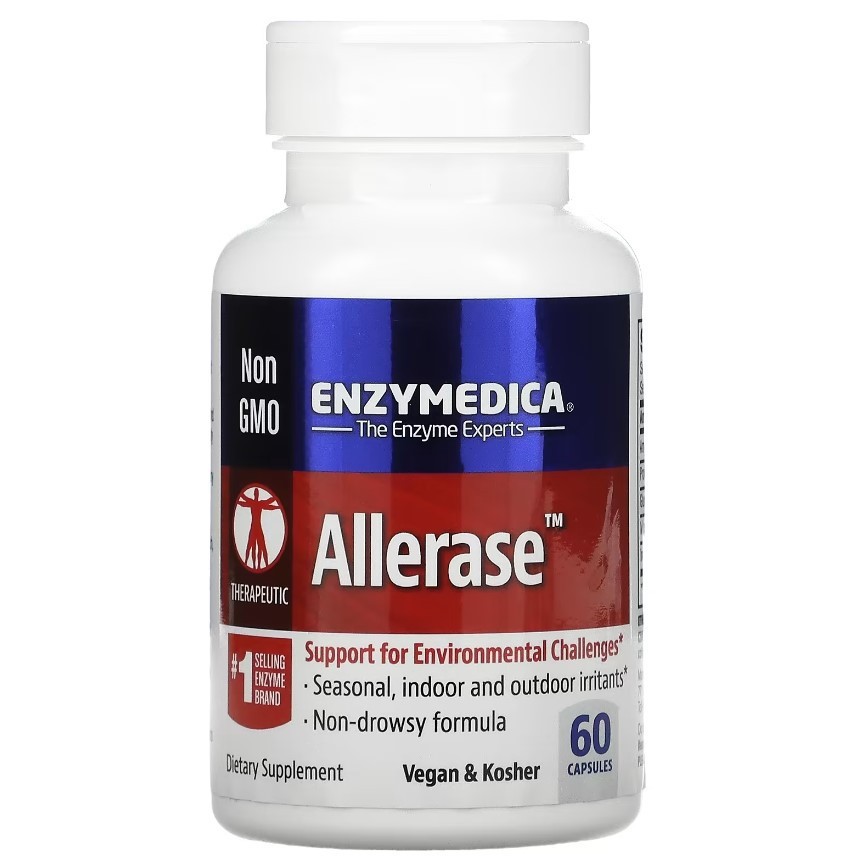 Enzymedica Allerase / Аллераза ферменти для підтримки при алергії 60 капсул  11/25