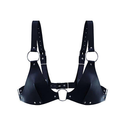 Ліф із натуральної шкіри Feral Feelings - Bikini Top Black, фото 1