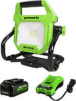 Аккумуляторный переносной светильник Greenworks 24V (также от сети) 2000-Lumen LED , WL24B00 c АКБ 4 Ач и ЗУ