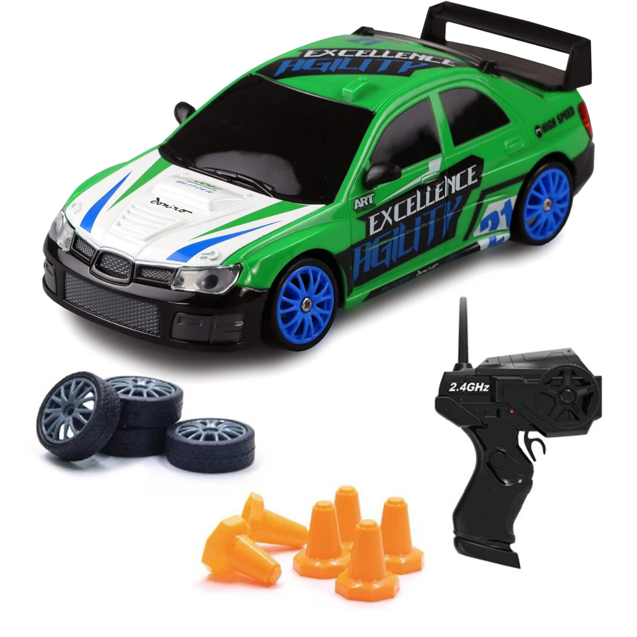 Дрифтова Машинка Швидкісна з Пульт Керуванням і LED-підсвіткою на акумуляторі RC Race Subaru Impreza 4WD
